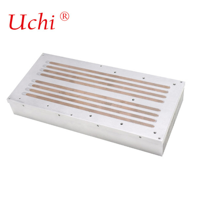 Invertisseur photovoltaïque usiné à la commande numérique à haute puissance Radiateur extrudé en aluminium ou à la pelle Pipe enterrée pour refroidissement au laser
