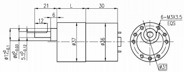 37 mm OD boîte de vitesses standard BLDC moteur de vitesses planétaires 8 pôles