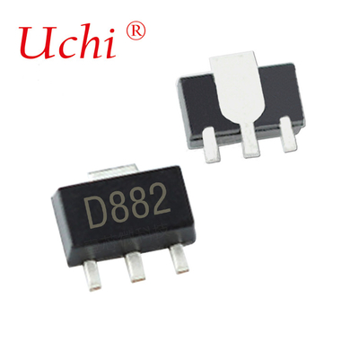 SOT-89 D882 NPN Transistors électroniques en plastique encapsulant la dissipation de puissance