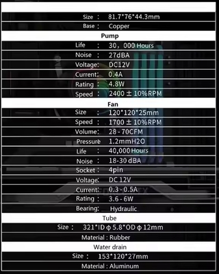 Vente réduite 120 mm CPU liquide refroidisseur à pompe à eau pour ordinateur de jeu