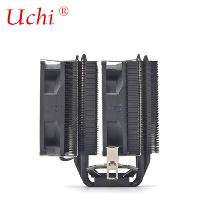 Dual Tower Dual Fan Cooler de ventilateur noir PC carte mère CPU Cooler