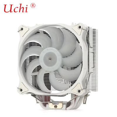 L'ordinateur à 6 tuyaux blanc, le refroidisseur du processeur, le ventilateur double, le dissipateur de chaleur RVB, l'ordinateur PC