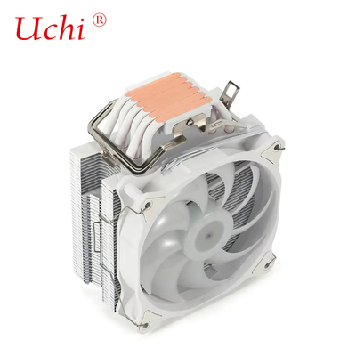 L'ordinateur à 6 tuyaux blanc, le refroidisseur du processeur, le ventilateur double, le dissipateur de chaleur RVB, l'ordinateur PC