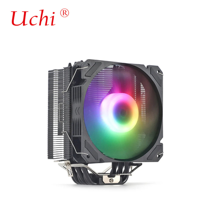 Ventilateur de radiateur noir éclairé tuyau de chauffage en cuivre refroidisseur de processeur universel pour Intel I3 I5 I7 I9 Lga 1151 1366 1700 2011 2066 AMD AM4 AM5