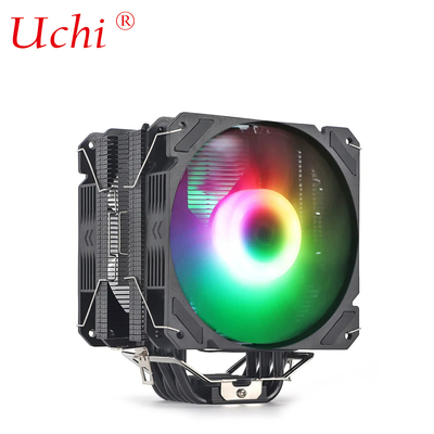 Ventilateur de radiateur noir éclairé tuyau de chauffage en cuivre refroidisseur de processeur universel pour Intel I3 I5 I7 I9 Lga 1151 1366 1700 2011 2066 AMD AM4 AM5