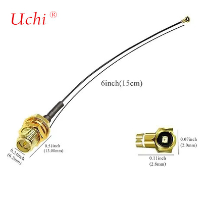 Booster d'antenne WiFi avec câbles de communication coaxial de 15 cm 6 pouces 1,13 mm RP-SMA féminin à UFL