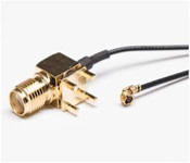 S-MA Jack féminin d'extension de l'angle droit du montage de PCB coaxial vers le connecteur UFL UFL 1.13 câble pigtail