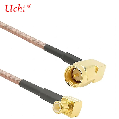 Cable à faible perte SMA-Homme à MCX Homme Angle droit 6 pouces 15 cm Connecteur RF RG316 Coaxial Antenne Pigtail