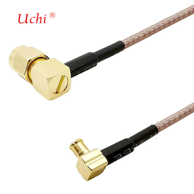 Cable à faible perte SMA-Homme à MCX Homme Angle droit 6 pouces 15 cm Connecteur RF RG316 Coaxial Antenne Pigtail
