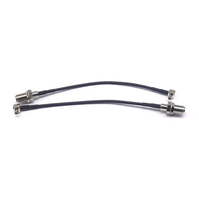 CRC9JW/FK fil de connexion coaxial à haute fréquence RG174 CRC9 mâle courbé F femelle 15 cm tout fil RF en cuivre