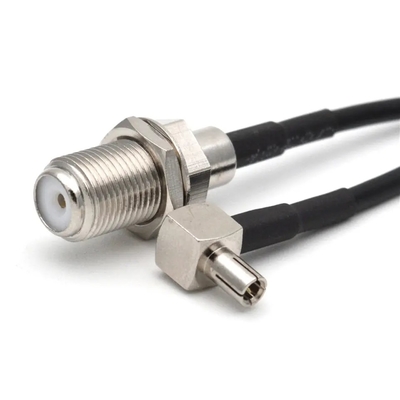 CRC9JW/FK fil de connexion coaxial à haute fréquence RG174 CRC9 mâle courbé F femelle 15 cm tout fil RF en cuivre