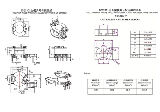 BPQ2301 PQ23 Transformateur de puissance moyenne pour distribution
