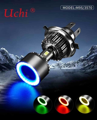 Ultra Bright Powerful 12v Led Motorcycle Headlight Bulb Four Color Light Circle High And Low Beam