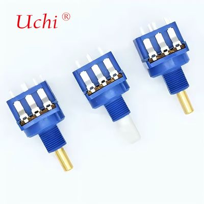 WH116AK Potentiomètre rotatif à tige en cuivre massif avec interrupteur à bouton-poussoir 10A