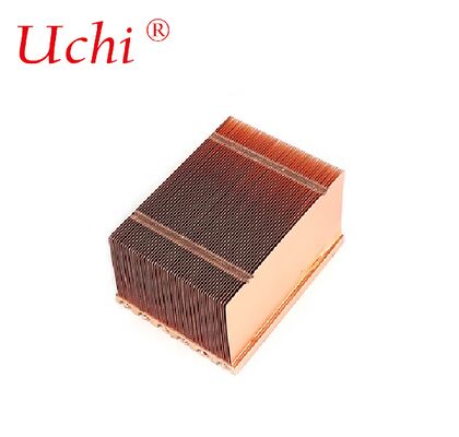 Serveurs tuyau de chaleur en cuivre radiateur boucle de nageoire évier de chaleur en cuivre