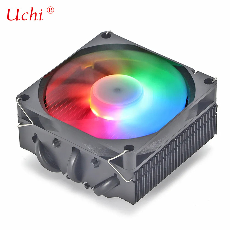 Radiateur de chauffage I3 I5 I7 I9 Lga775 1150 1151 1155 1156 1700 1366 2011 AMD AM4 AM5 Fénateur de refroidissement de processeur horizontal universel Noir