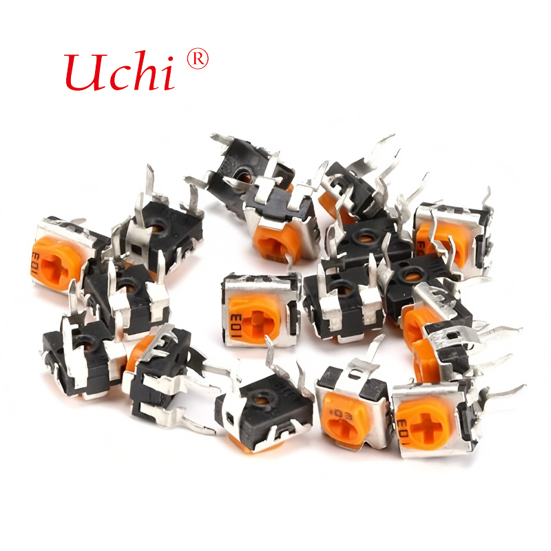 RM063 Potentiomètre ajustable à film carbone à spire unique jaune 1m