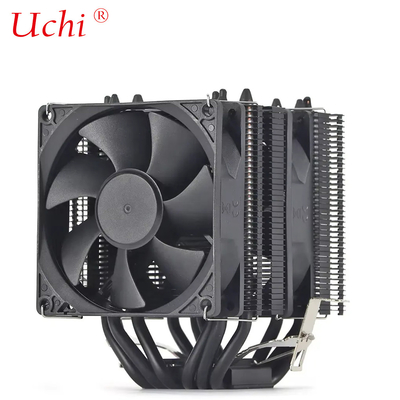Dual Tower Dual Fan Cooler de ventilateur noir PC carte mère CPU Cooler